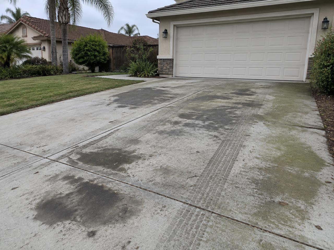Driveway cleaning example — before